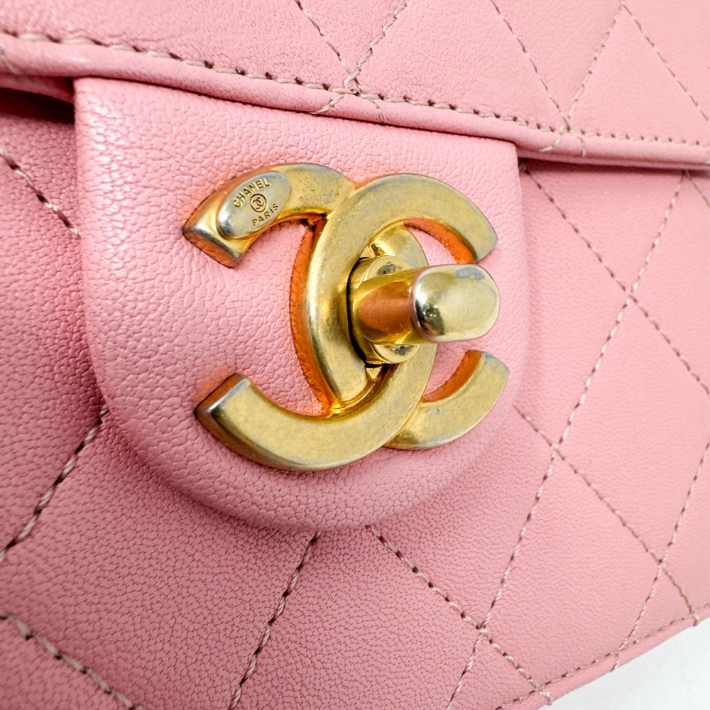 Chanel Pink Pearl Chain Vertical Flap Bag - Picture 9 of 13